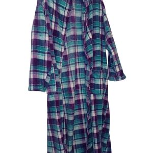 Alexander Del Rossa Plush Robe in Purple and Blue